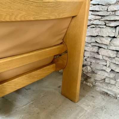 Leather and wood lounge