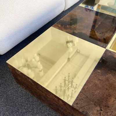 coffee table parchment brass aldo tura italy 1970 1960