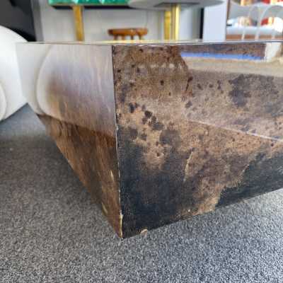 coffee table parchment brass aldo tura italy 1970 1960