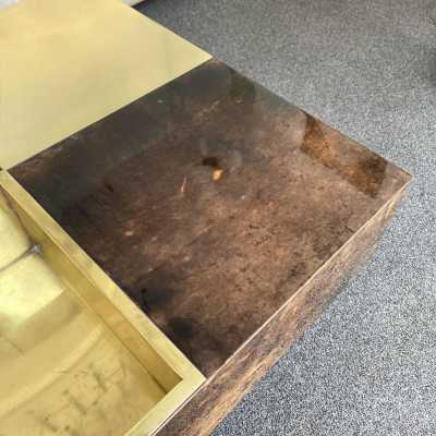 coffee table parchment brass aldo tura italy 1970 1960