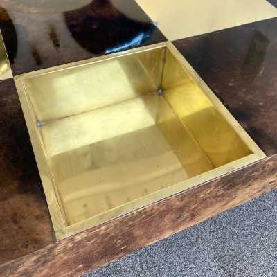 coffee table parchment brass aldo tura italy 1970 1960