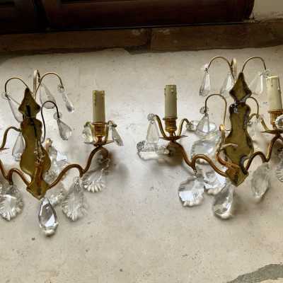 Gilded bronze tassel wall lights