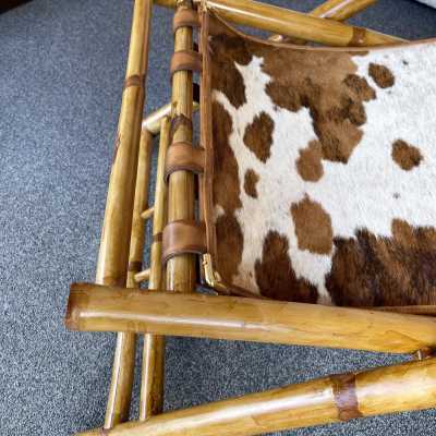 lounge chair bamboo leather italy 1980 1970