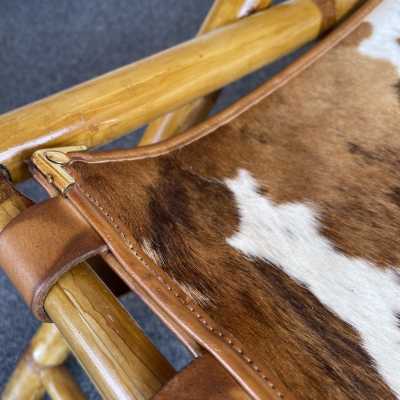 lounge chair bamboo leather italy 1980 1970