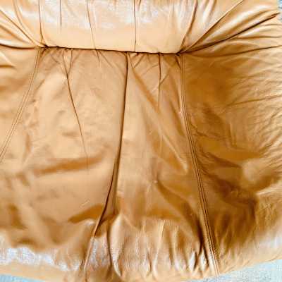 Leather and wood lounge
