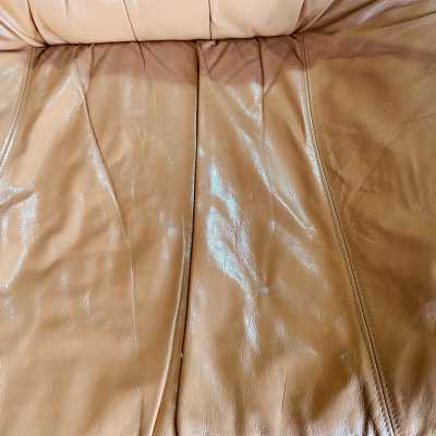 Leather and wood lounge