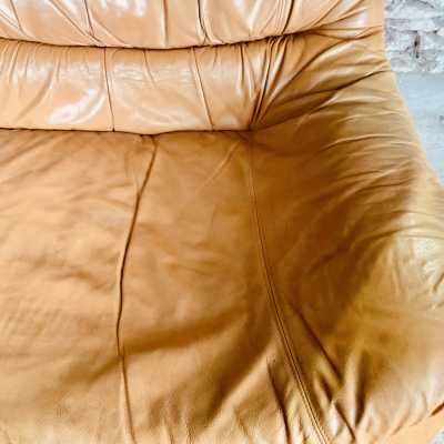 Leather and wood lounge
