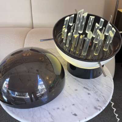 space age plexiglass lamp gaetano missaglia italy 1970