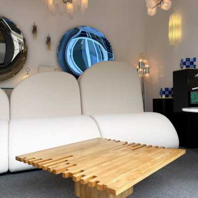 wooden coffee table giovanni michlucci italy 1960 1970