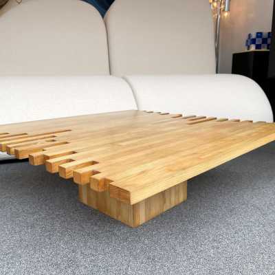 wooden coffee table giovanni michlucci italy 1960 1970