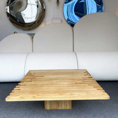 wooden coffee table giovanni michlucci italy 1960 1970