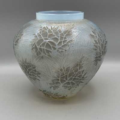 opalescent glass and gray patina