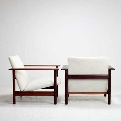 Pair of Steiner 1960's Mahogany armchairs