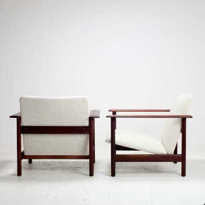 Pair of Steiner 1960's Mahogany armchairs