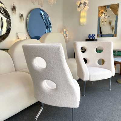 armchairs loop pile fabrics paolo rizzatto italy contemporary 1980 1990