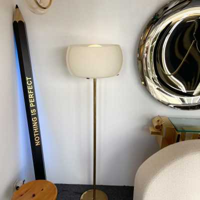 Floor lamp Clitunno Vico Magistretti Artemide brass Murano glass Italy 1960 1970