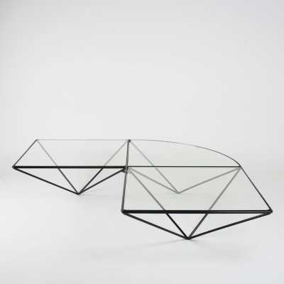 Coffee Table L Metal Glass Piva Style
