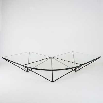 Coffee Table L Metal Glass Piva Style