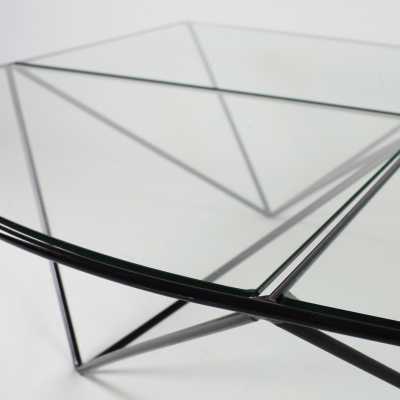 Coffee Table L Metal Glass Piva Style