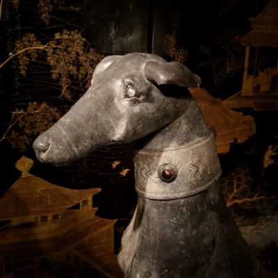 sculpture dog bronze greyhounds
