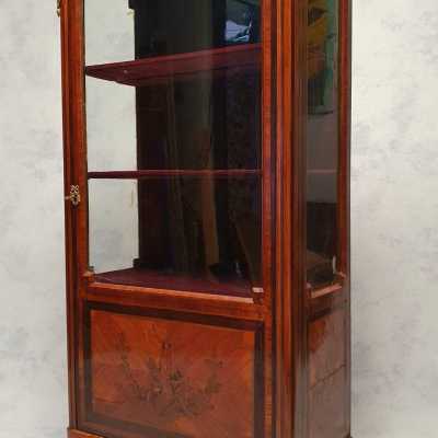 Vitrine Style Louis XVI - Marqueterie - Amarante & Bois De Rose - 19ème