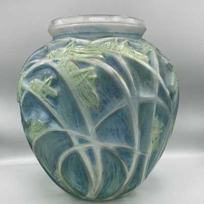 double patina grasshopper vase