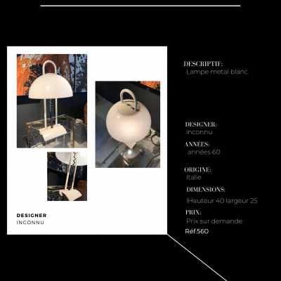 Lampe de table champignon, non signée Italie 1960