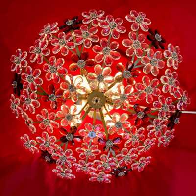 Flower, crystal, flower, ceiling light