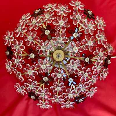 Large Ceiling or Wall Lamp decorated with Daisies