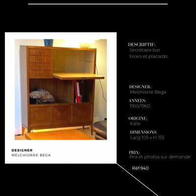 Wooden bar secretary, MELCHIORRE BEGA, Italy 1955/1960