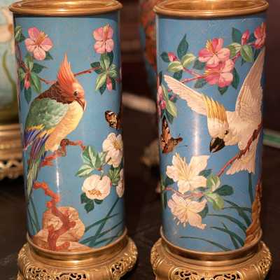 Paire de lampes à pétrole, vers 1880
