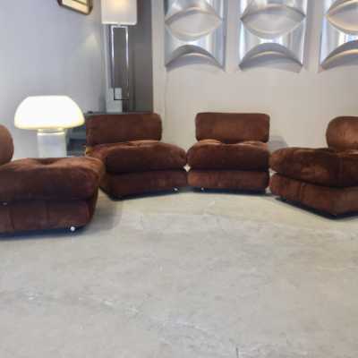 low chair-italy-suede-brown-brown-70s