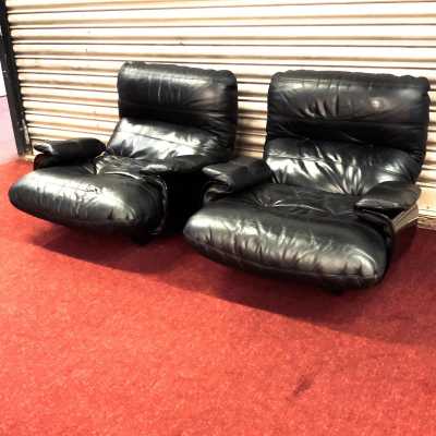 Pair Of Armchairs And A Pouf By Michel Ducaroy 1970