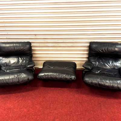 Pair Of Armchairs And A Pouf By Michel Ducaroy 1970