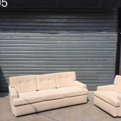 Steiner living room 1970, a sofa and two armchairs