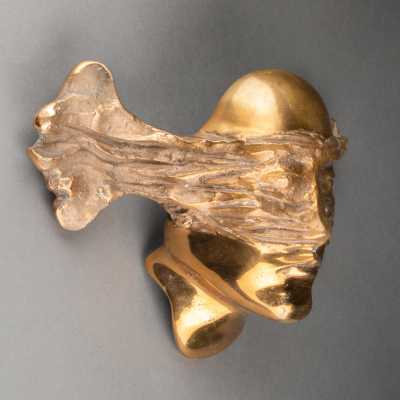 Michel JAUBERT - Polished bronze wall lamp - Circa 1970