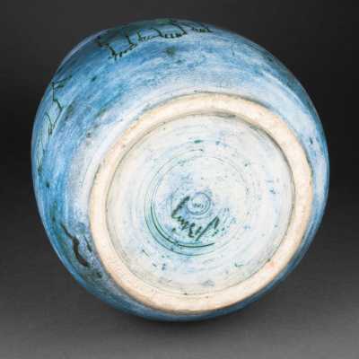 Jacques BLIN - Vase with lions - Chamotized earth - Circa 1960
