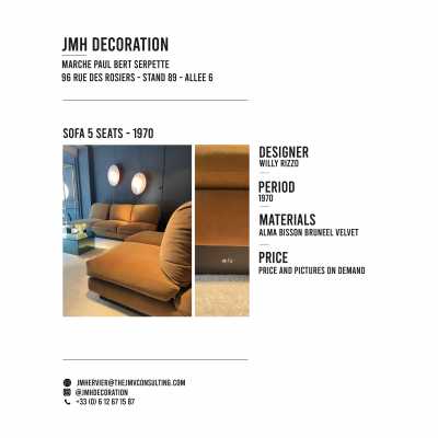 Sofa 5 seats - 1970 - Willy Rizzo