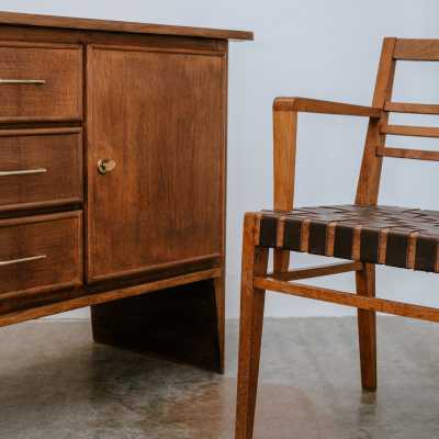 Oak sideboard by René Gabriel from 1948 edited by Lieuvin
