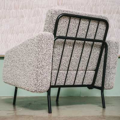 Pair of 1958 armchairs covered in Bisson-Bruneel fabric