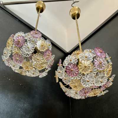 Floral, suspension, flowers, lighting
