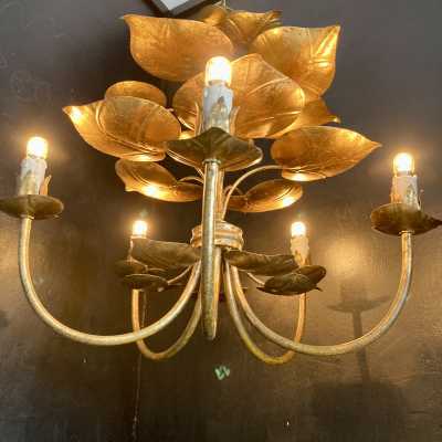 Gold water lilies chandelier