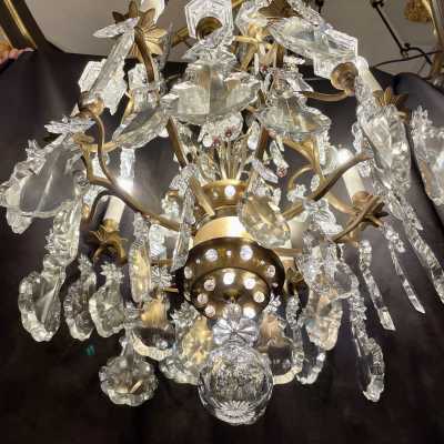 Gilt bronze and crystal cage chandelier - CARPENTIER Antiquités