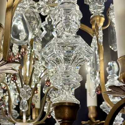 Gilt bronze and crystal cage chandelier - CARPENTIER Antiquités