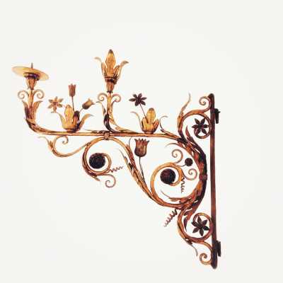 18th century gilded wrought iron wall light