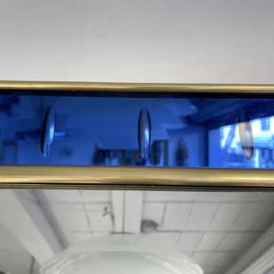 mirror glass blue brass crystal art fontana arte italy 1960 1950