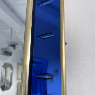 mirror glass blue brass crystal art fontana arte italy 1960 1950