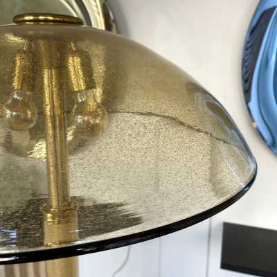 Bamboo style floor lamp in yellow Murano glass and brass by Fabbian. Italy 1970. in the style of Venini, Vistosi, La Murrina, Aldo Carlo Nason, Stilnovo, Joe Colombo, Arteluce, Arredoluce, Lumi, Luci, Rggiani, Sciolari, Werner Pantone, Luigi Colani, Raak, Angelo Lelii, Angelo Brotto, Esperia , Francesco Bocola, Superstudio, Enrico Tronconi, Mario Bellini, Harvey Guzzini, Luigi Massoni, Martinelli, Pierre Cardin, Fabio Lenci, Gio Ponti. mid-century chandelier lamps sconces sconces maison jansen palm tree