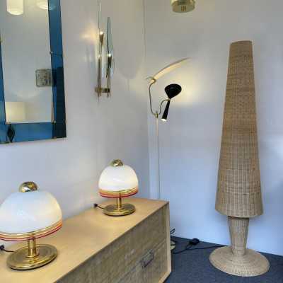 floor lamp lamp suspensions rattan gasparucci italo italy 1980 1970 1990