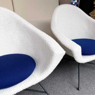 pair of armchairs 58 Genevieve Dangles Christian Defrance burov france 1950 1960
